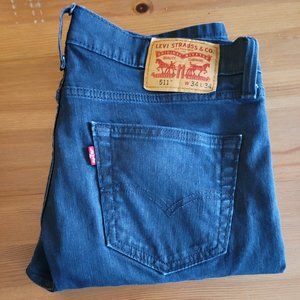 Levi's Men's 511 Slim Fit Jeans - Black Indigo - 34x34